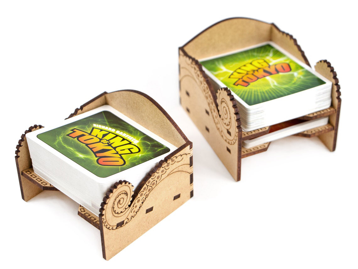 King of Tokyo organizer + Free Dice Tower | Wooden insert for King