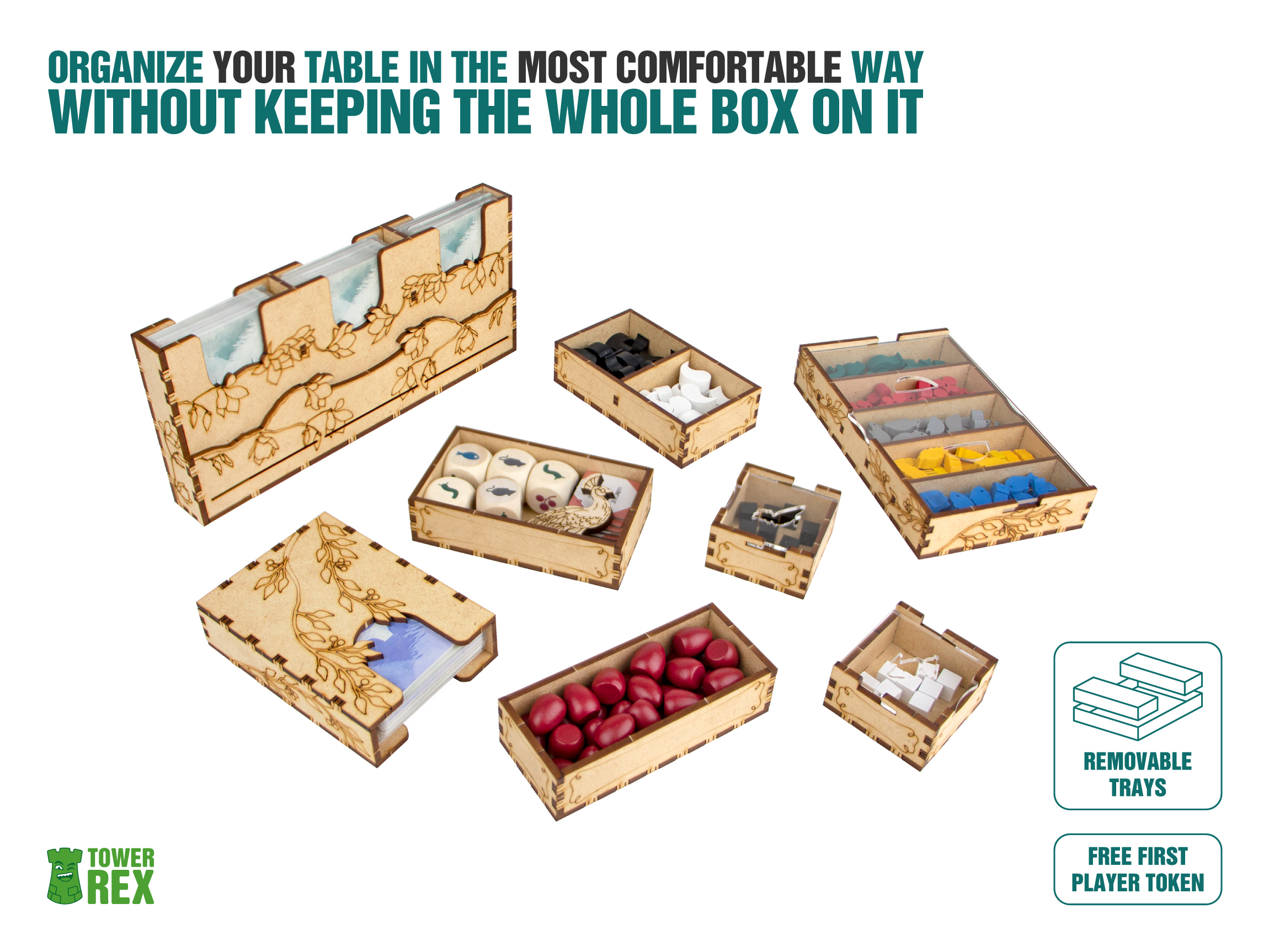 Organizador Juego Mesa Marco Para Tablero De Wingspan - Evita Que