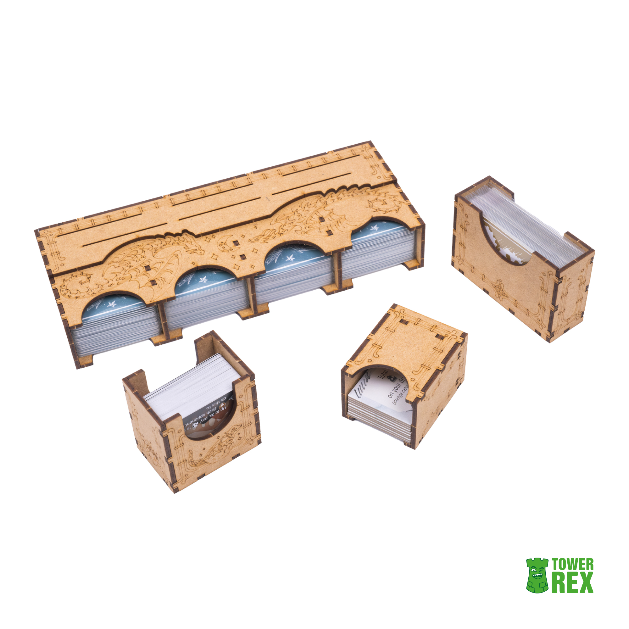TowerRex Wyrmspan Board Game Organizer Insert - Storage For Cards, Tokens & Components (Fits Base Box) - View #4